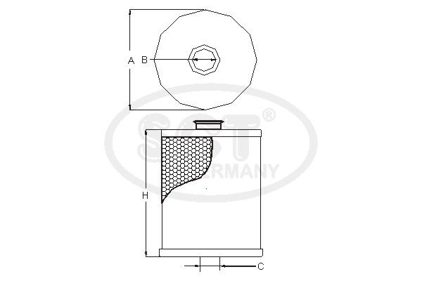 SCT GERMANY alyvos filtras SH 4075 P